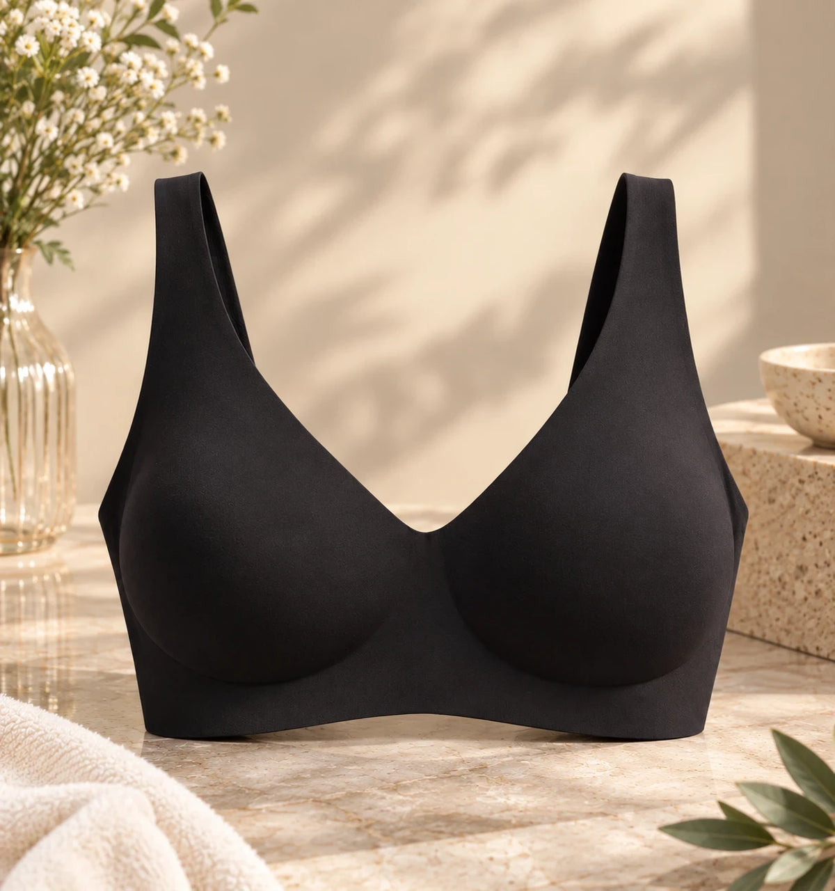 Soutien-gorge Seconde Peau sans armatures, coloris noir